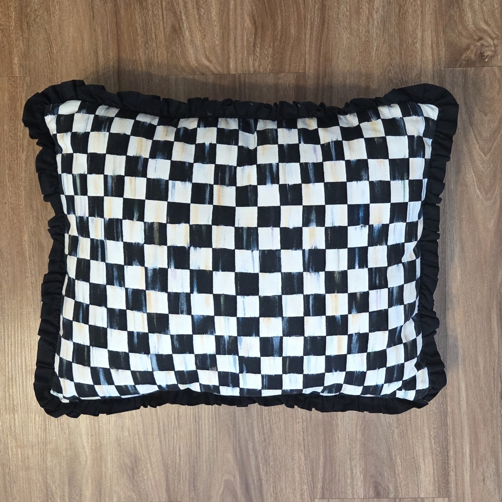 MacKenzie-Childs Courtly Check Ruffled Lumbar Pillow